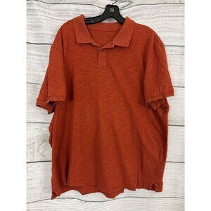 Mens Vince 100% Cotton Rust Orange Polo Shirt Size XXL